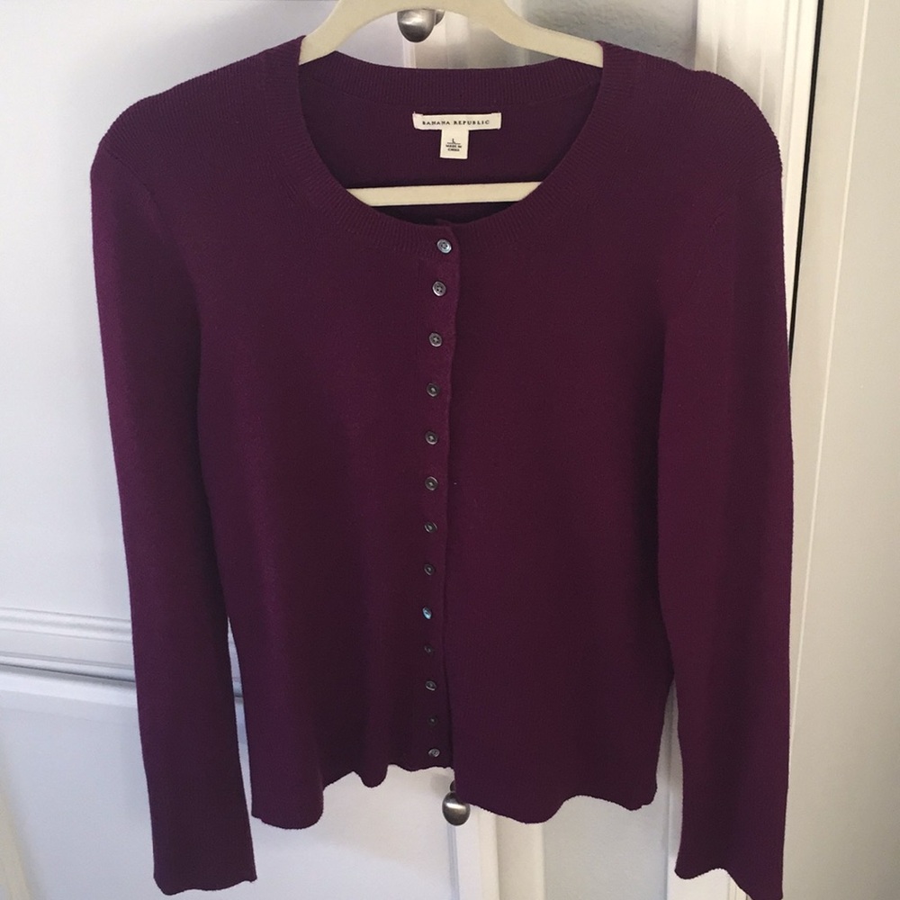 Purple Cardigan Banana Republic
